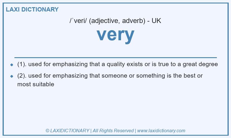 Definition very in British English