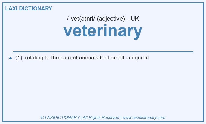 Definition veterinary in British English