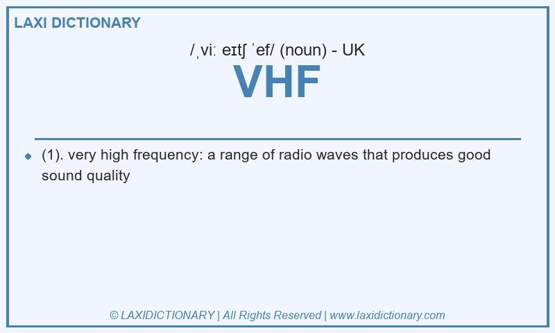 Definition VHF in British English