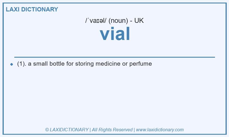 Definition vial in British English