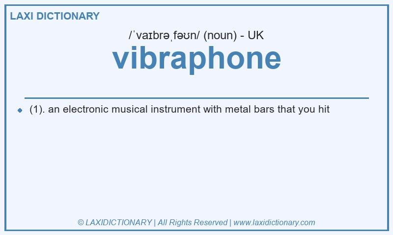 Definition vibraphone in British English