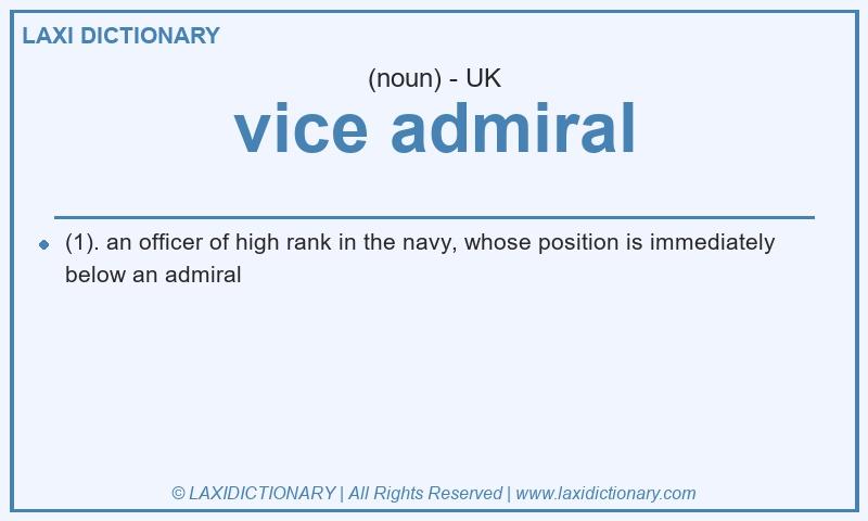 Definition vice admiral in British English