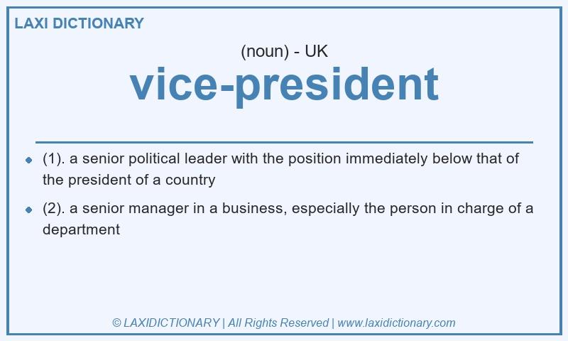 Definition vice-president in British English