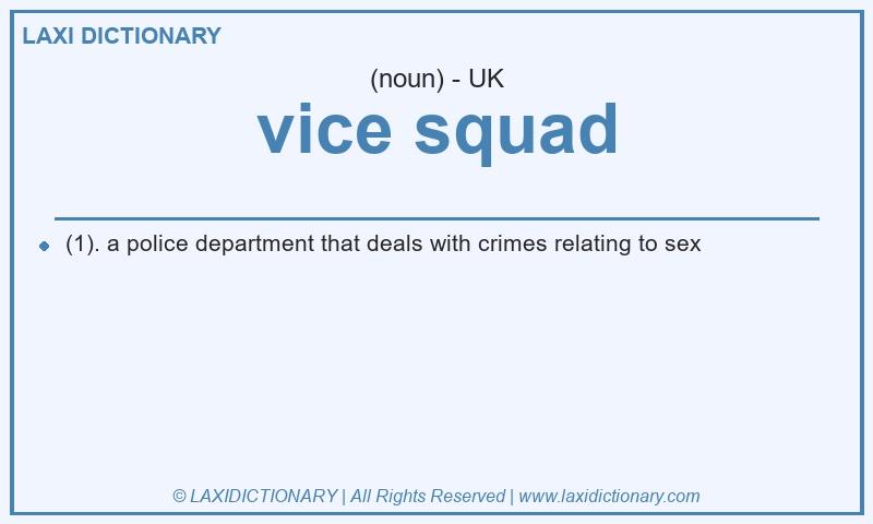 Definition vice squad in British English