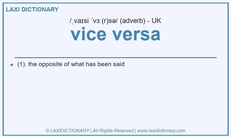Definition vice versa in British English