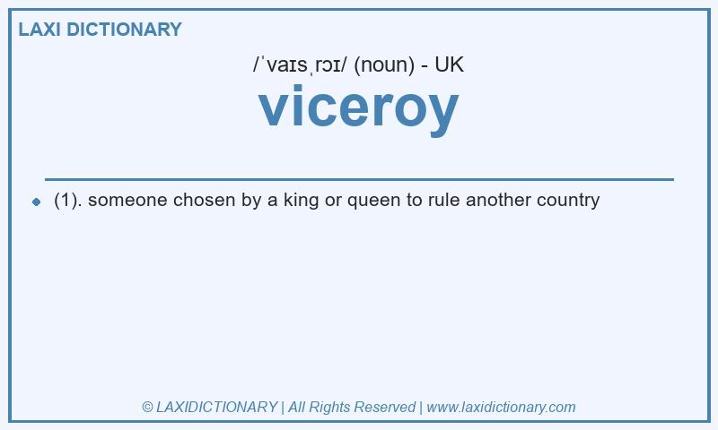 Definition viceroy in British English