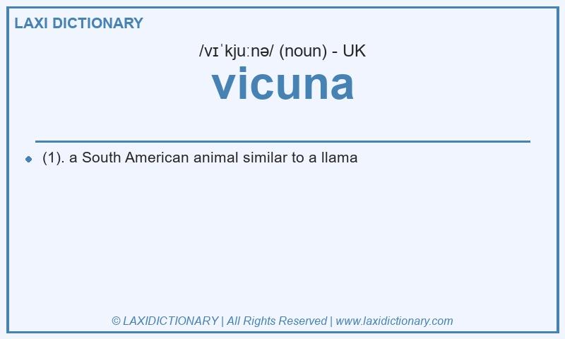 Definition vicuna in British English