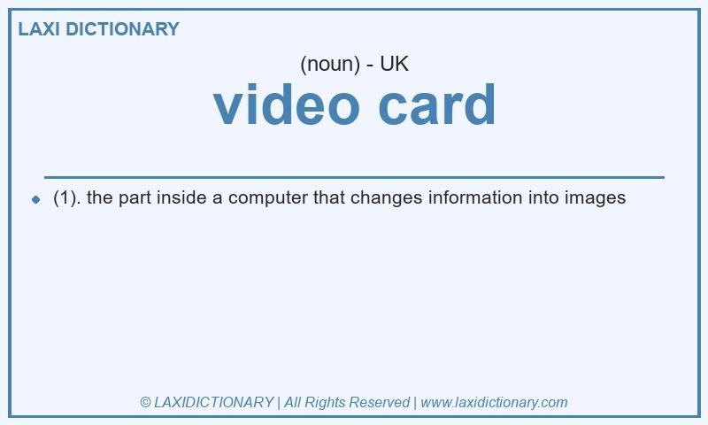 Definition video card in British English