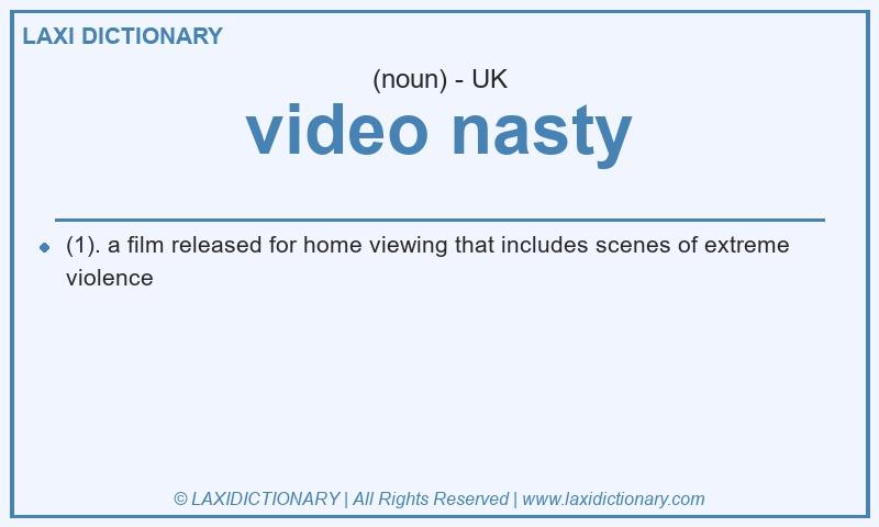 Definition video nasty in British English