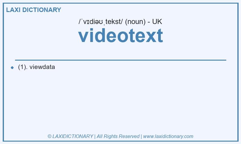 Definition videotext in British English