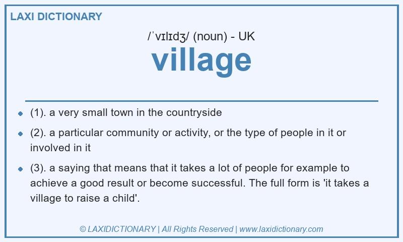 Definition village in British English