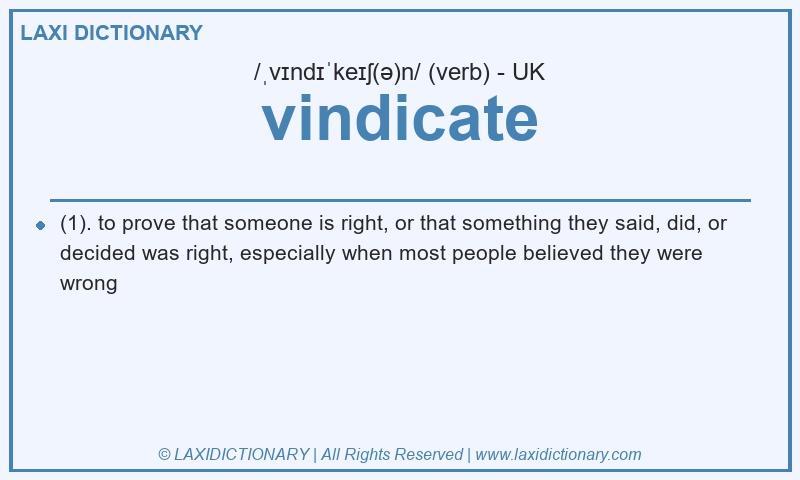 Definition vindicate in British English