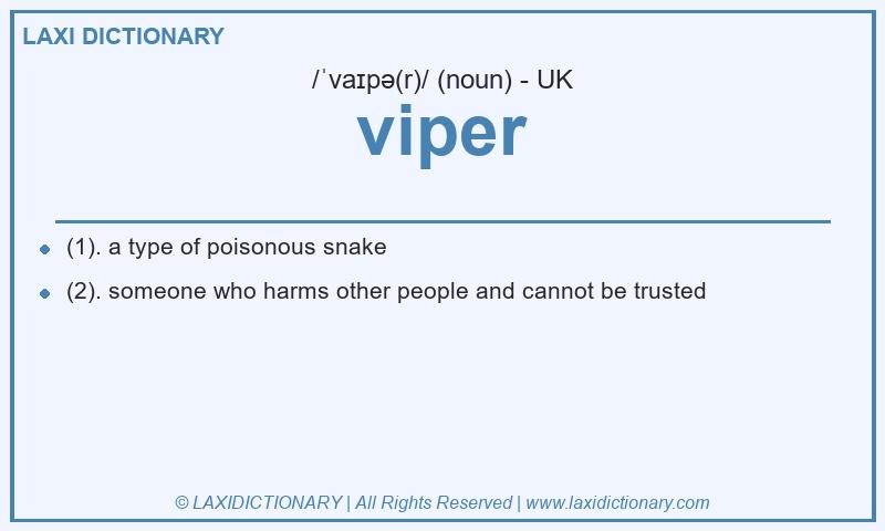 Definition viper in British English