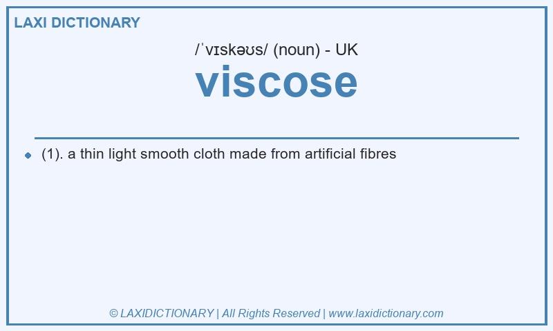 Definition viscose in British English