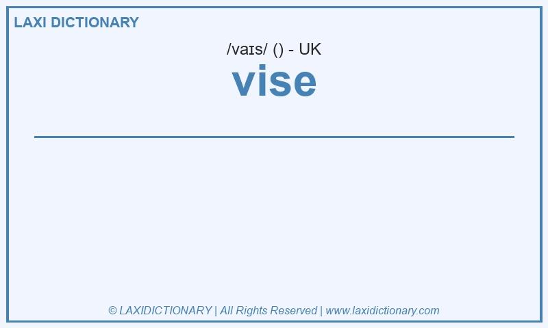 Definition vise in British English