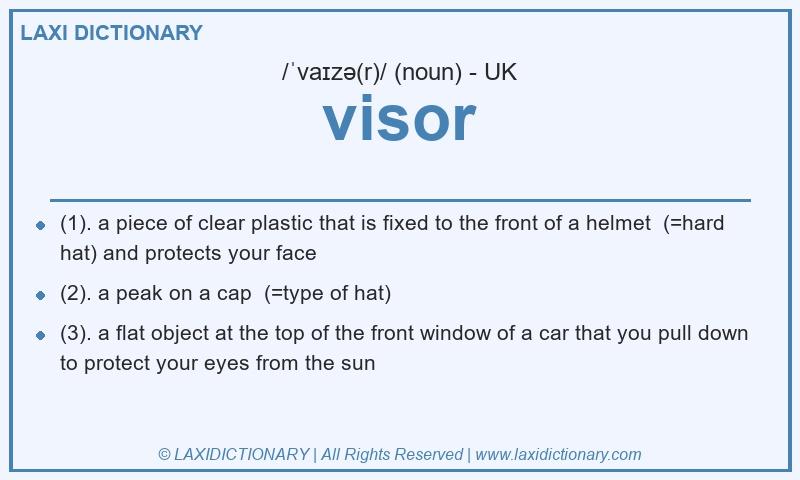 Definition visor in British English