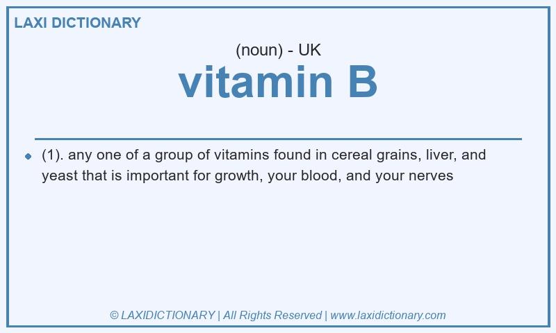 Definition vitamin B in British English