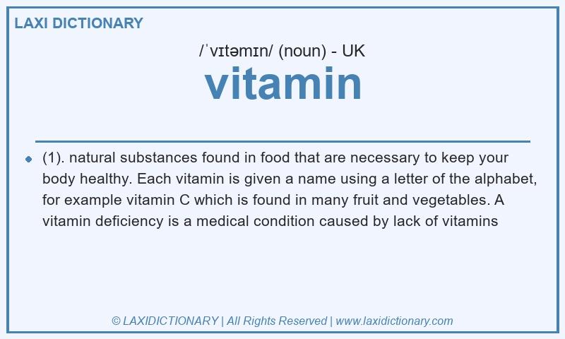 Definition vitamin in British English