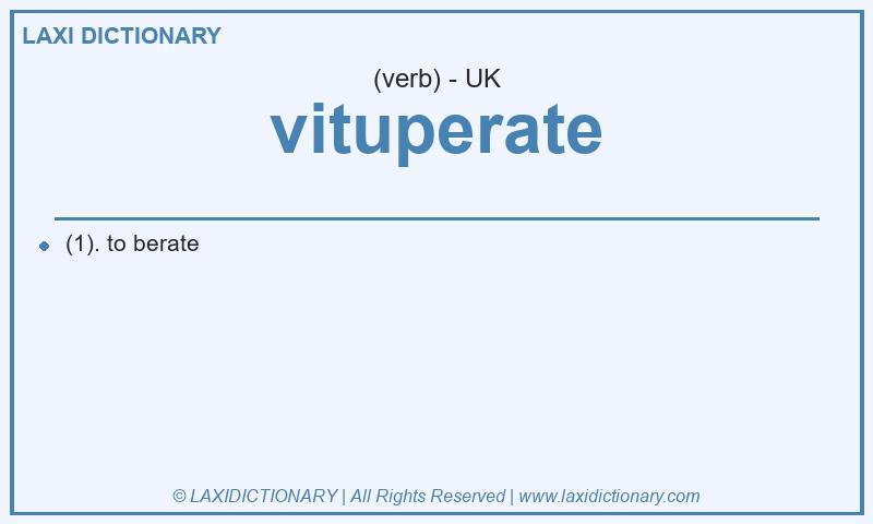 Definition vituperate in British English