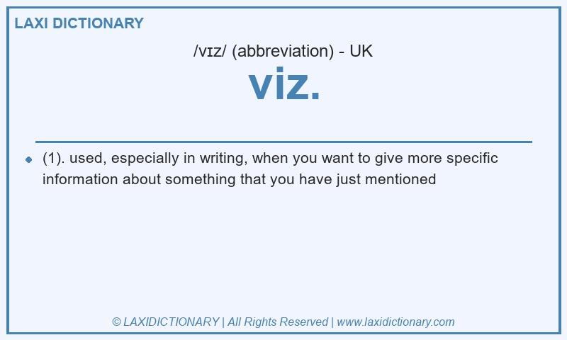 Definition viz. in British English