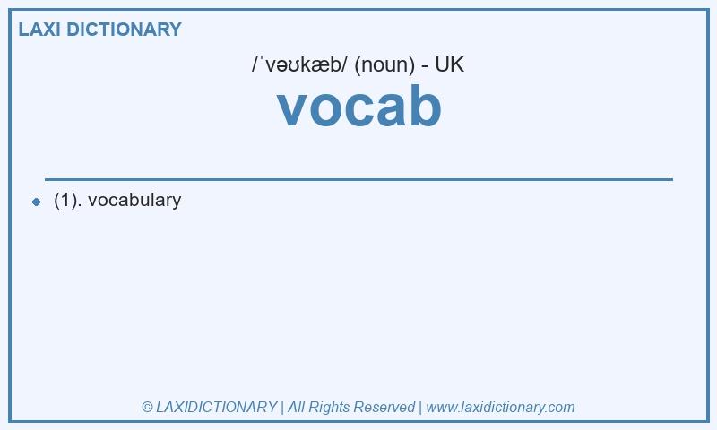 Definition vocab in British English