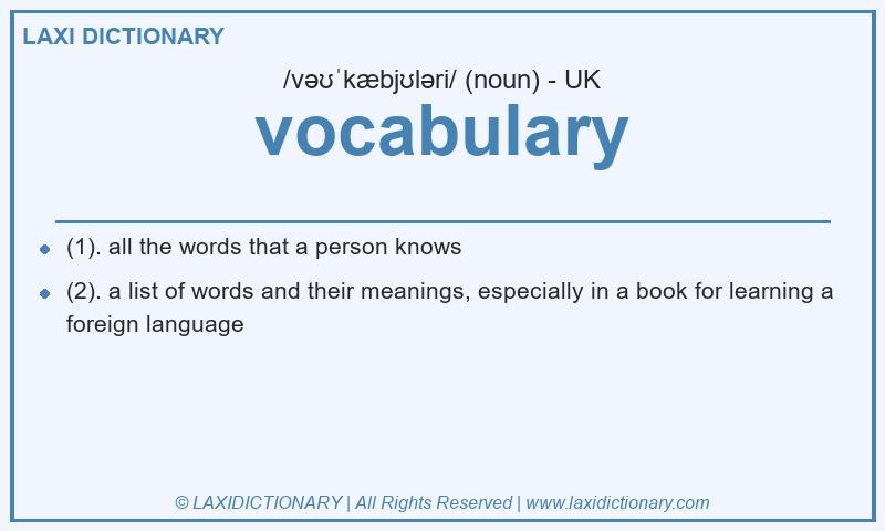 Definition vocabulary in British English