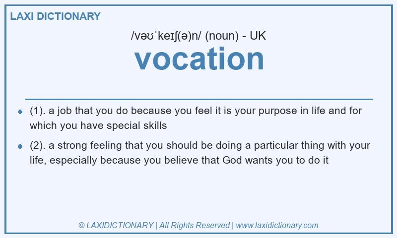 Definition vocation in British English
