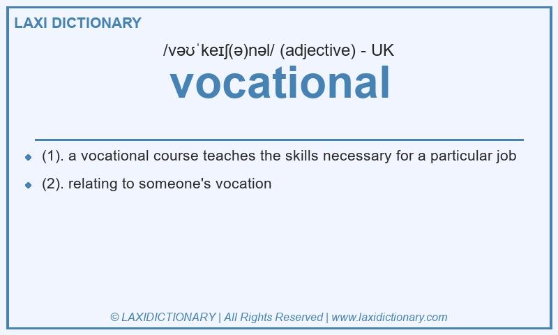 Definition vocational in British English