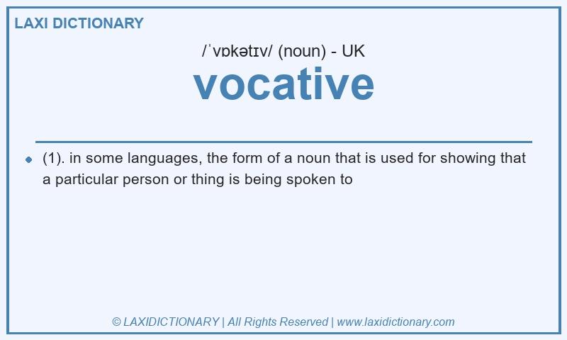 Definition vocative in British English