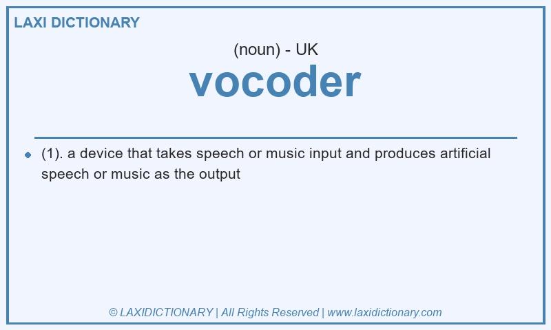 Definition vocoder in British English