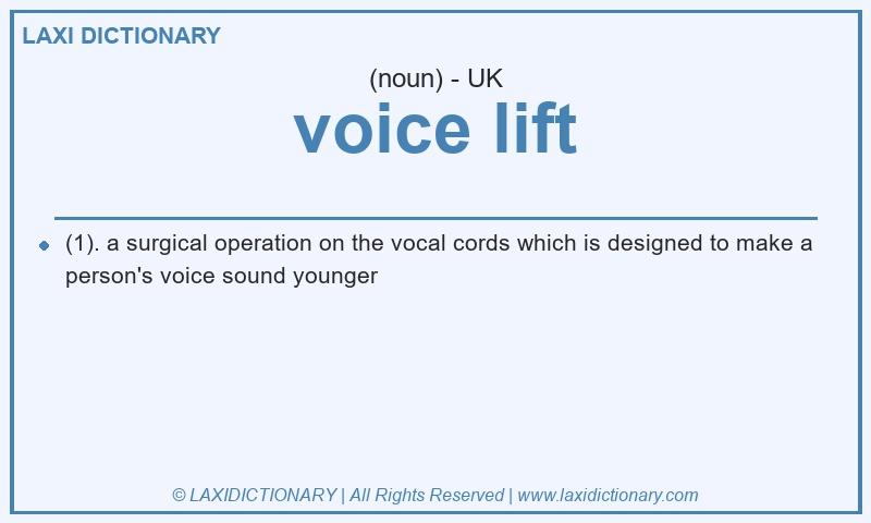 Definition voice lift in British English