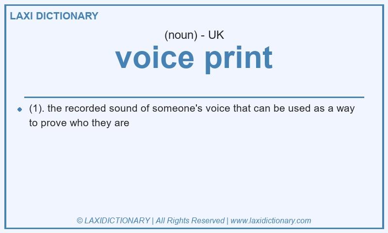 Definition voice print in British English