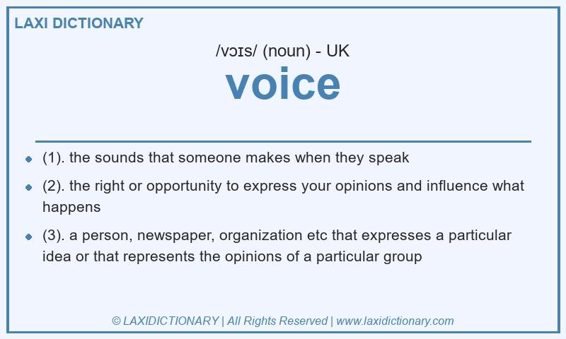 Definition voice in British English