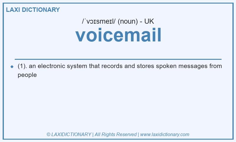 Definition voicemail in British English