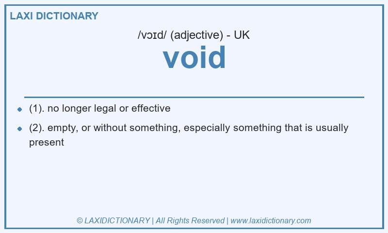 Definition void in British English