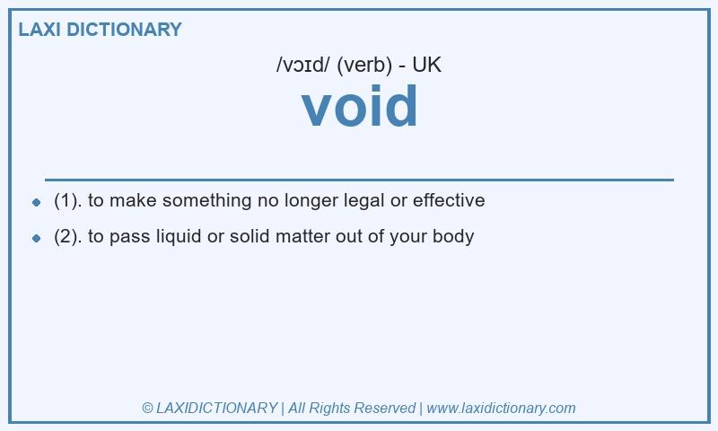 Definition void in British English