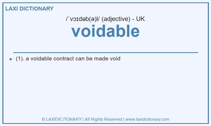 Definition voidable in British English