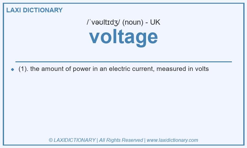 Definition voltage in British English