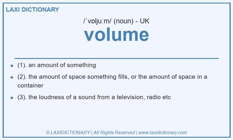 Definition volume in British English