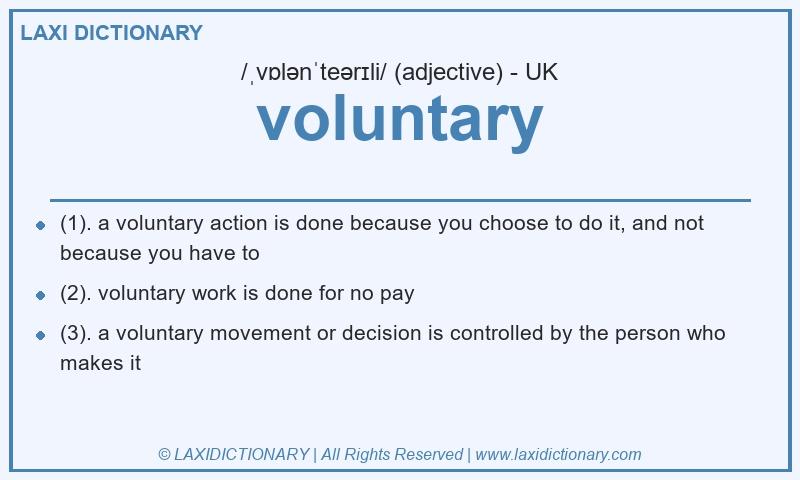 Definition voluntary in British English