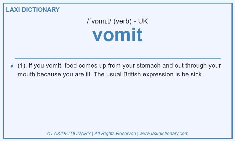 Definition vomit in British English