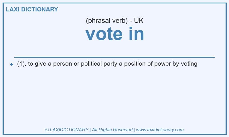 Definition vote in in British English