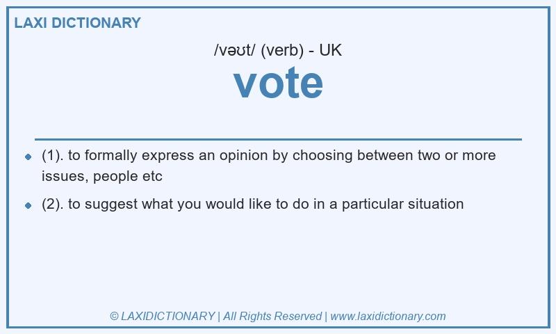 Definition vote in British English