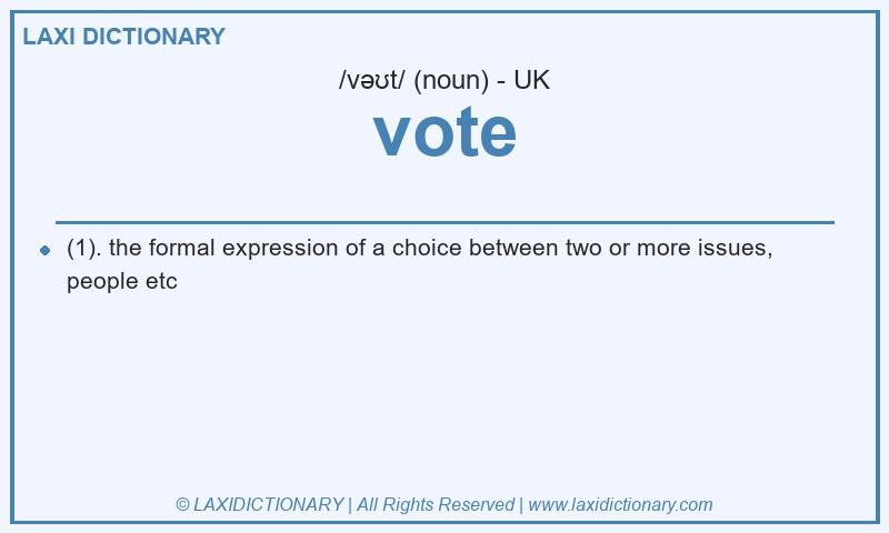 Definition vote in British English