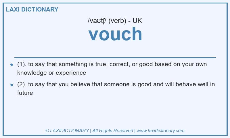 Definition vouch in British English