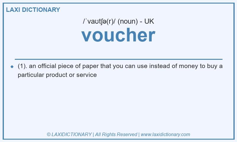 Definition voucher in British English