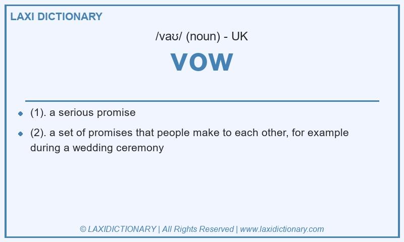 Definition vow in British English