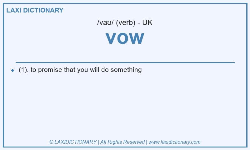 Definition vow in British English