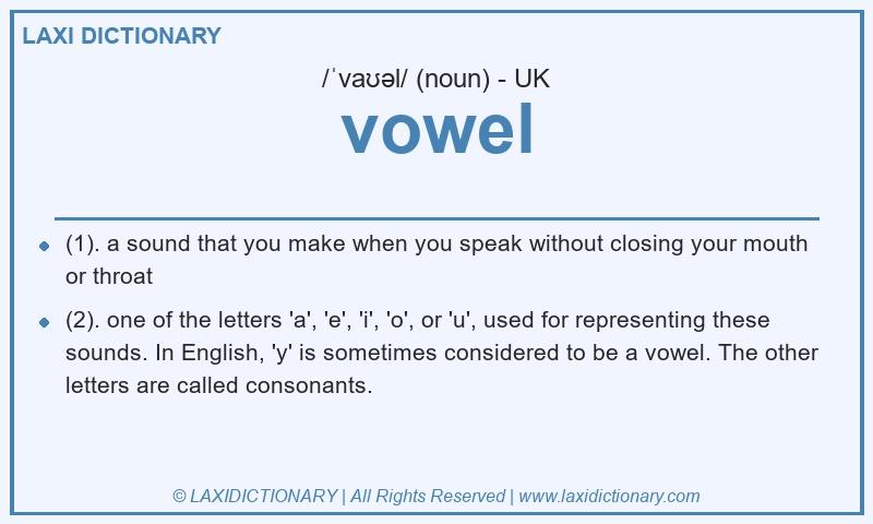 Definition vowel in British English