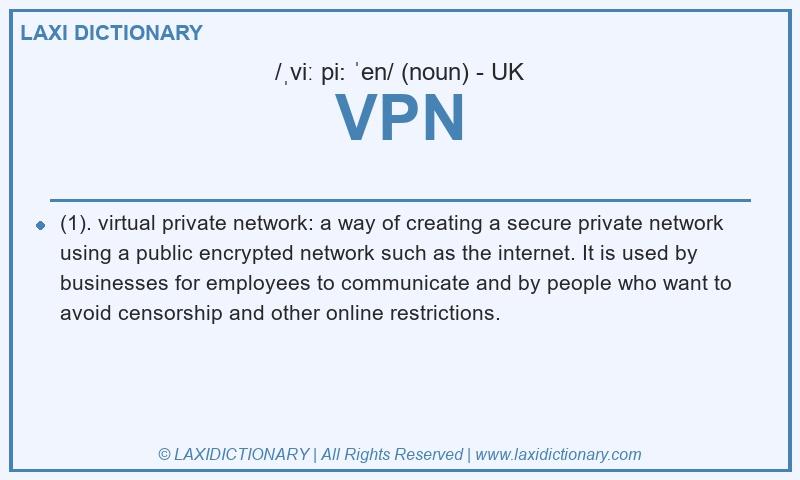 Definition VPN in British English